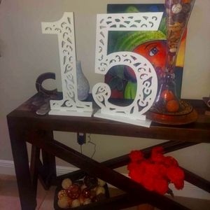 Sweet 15 pvc centerpiece caketopper